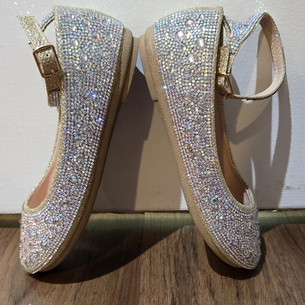 Girls Link Silver/Gold Dress Shoe, Size 2Y - Picture 6 of 9